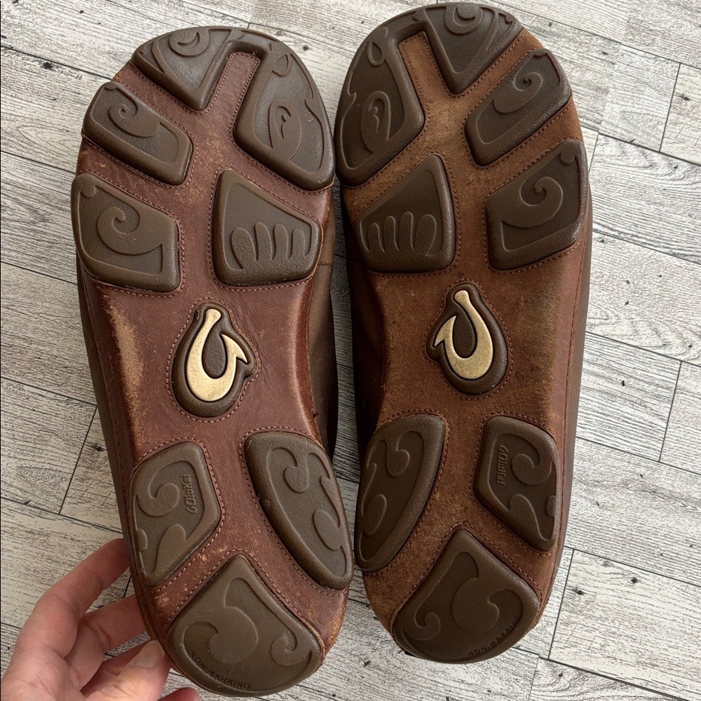 OluKai Moloa‎ Men’s 13 Nubuck Slip-on Loafers Shoes Wood Dk Java Brown - Picture 7 of 10